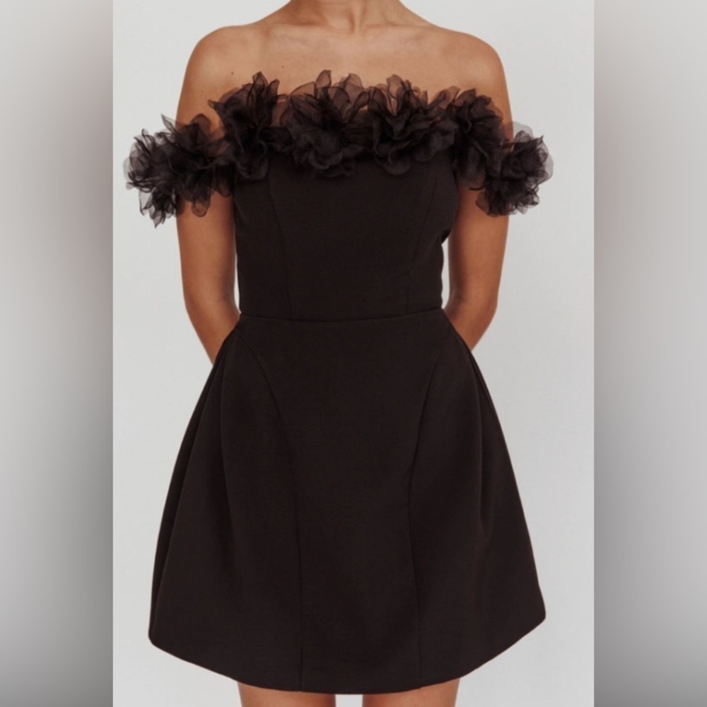 NWOT Off the Shoulder Tulle Detail Mini Dress